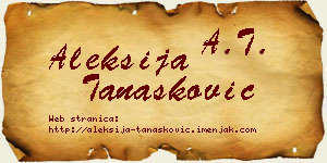 Aleksija Tanasković vizit kartica